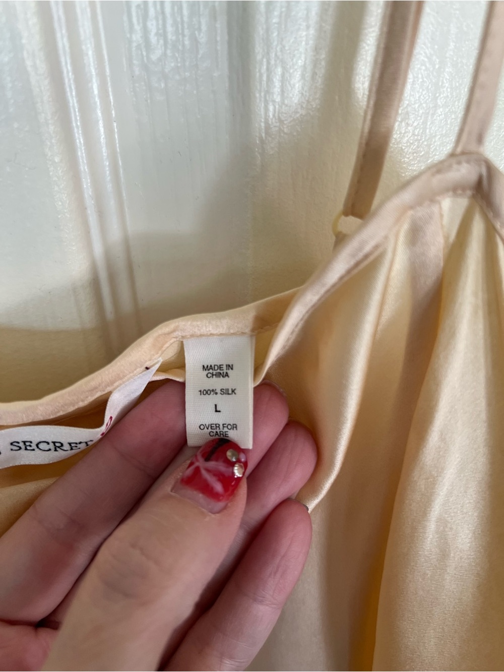 Vintage 1997 Victoria’s Secret 100% Silk Slip Dress L Ivory Champagne - Picture 3 of 10